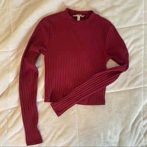 Express One Eleven Ribbed Mock neck Top